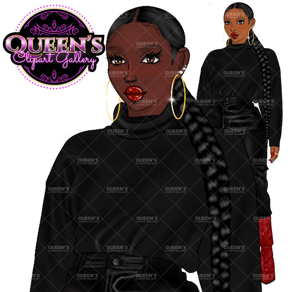 Afro girl clipart, Black girl clipart, Fashion clipart, Black woman clipart, Black girl magic, Fashion girl clipart, Girl boss, Curvy girl