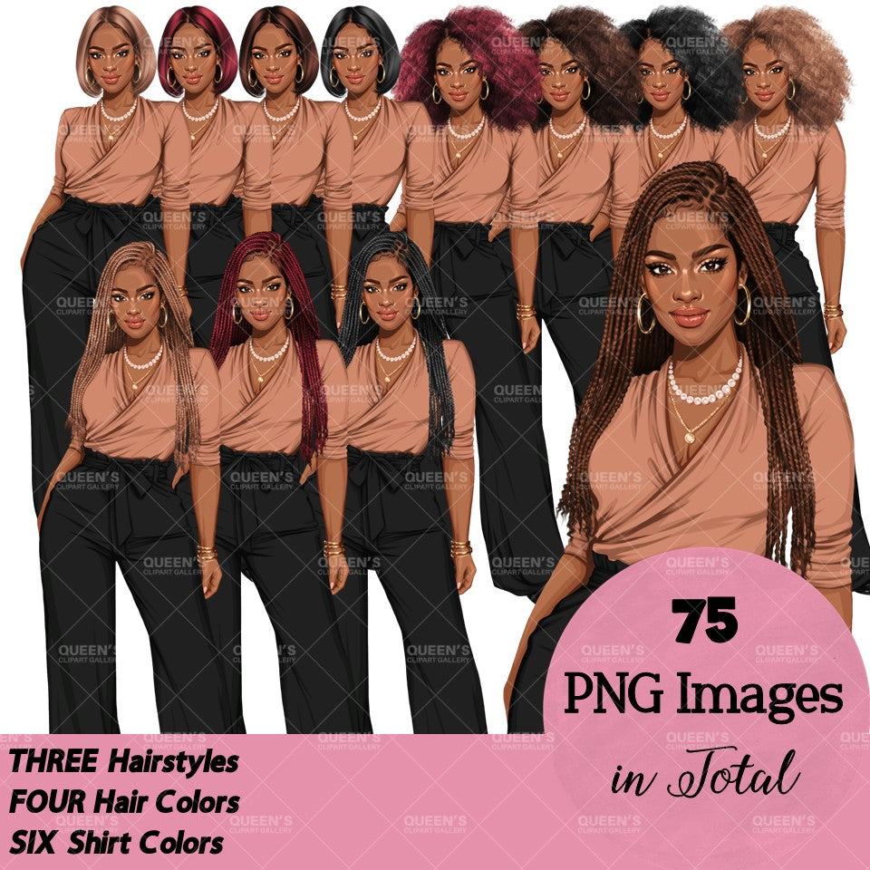 Afro Boss lady, Business Lady, Lady boss clipart, Boss babe, Fashion girl clipart, Business woman clipart, Fashion illustration, Afro girl
