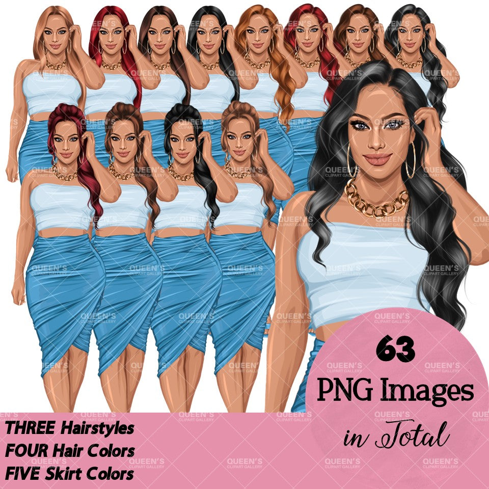 Black girl PNG, African American woman, Afro girl, Summer clipart, Woman in skirt, Fashion girl clipart, White woman, Summer girl clipart, Beach time, Fashion illustration
