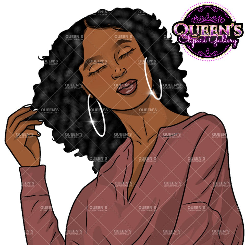 Afro woman clipart, Black girl magic, Girl boss clipart, African American woman, Curvy denim girl, Sporty girl clipart, Curly hair clipart