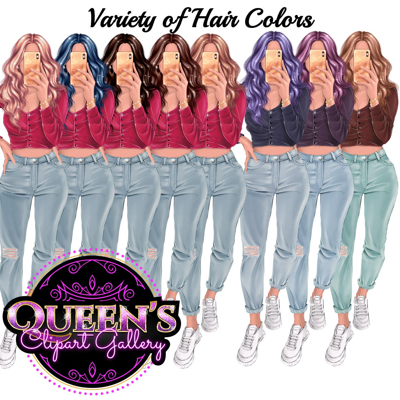 Selfie girl clipart, Cell phone girl, Planner girl clipart, Woman clipart, Lady boss, Fashion girl clipart, Fashion woman, Selfie clipart