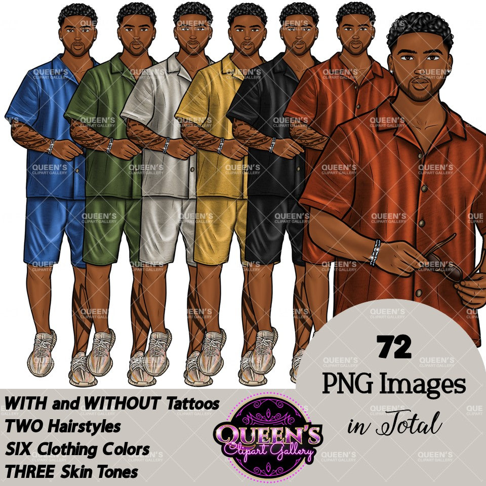 Black man clipart, Man in Braids, Handsome man clipart, Boyfriend clipart, Casual man clipart, Male clipart, African American man clipart