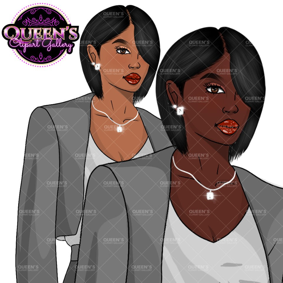 Business woman, African American woman, Afro girl clipart, Black woman clipart, Black girl magic, Fashion girl clipart, Girl boss clipart