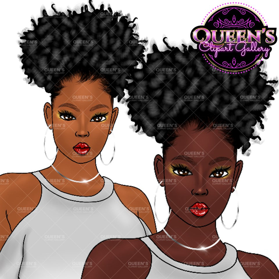 Black Woman Clipart PNG | African American Woman Clipart | Black Girl Magic Clipart | Fashion Woman PNG | Afro Girl Clipart