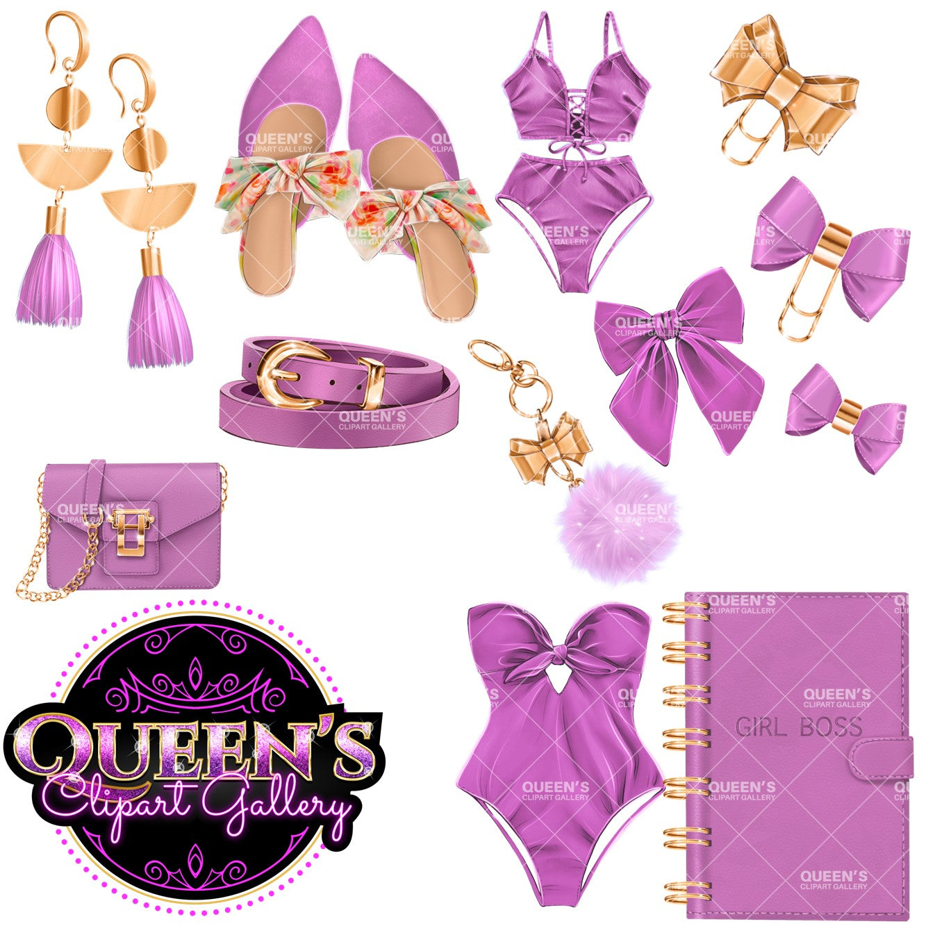 Summer Clipart, Beach Time Clipart, Fashion clipart, Bathing Suit Clipart, Summertime Clipart, Summer Clothes Clipart, Summer Fashion Girl