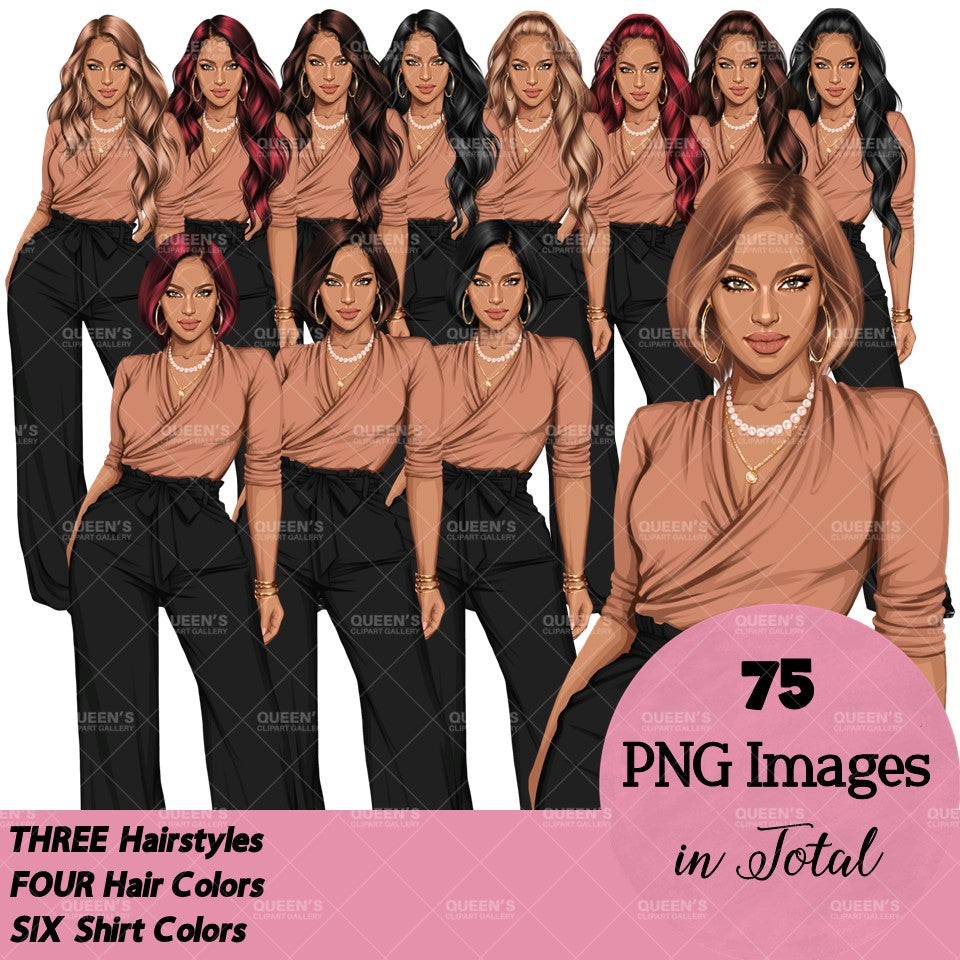 Afro Boss lady, Business Lady, Lady boss clipart, Boss babe, Fashion girl clipart, Business woman clipart, Fashion illustration, Afro girl