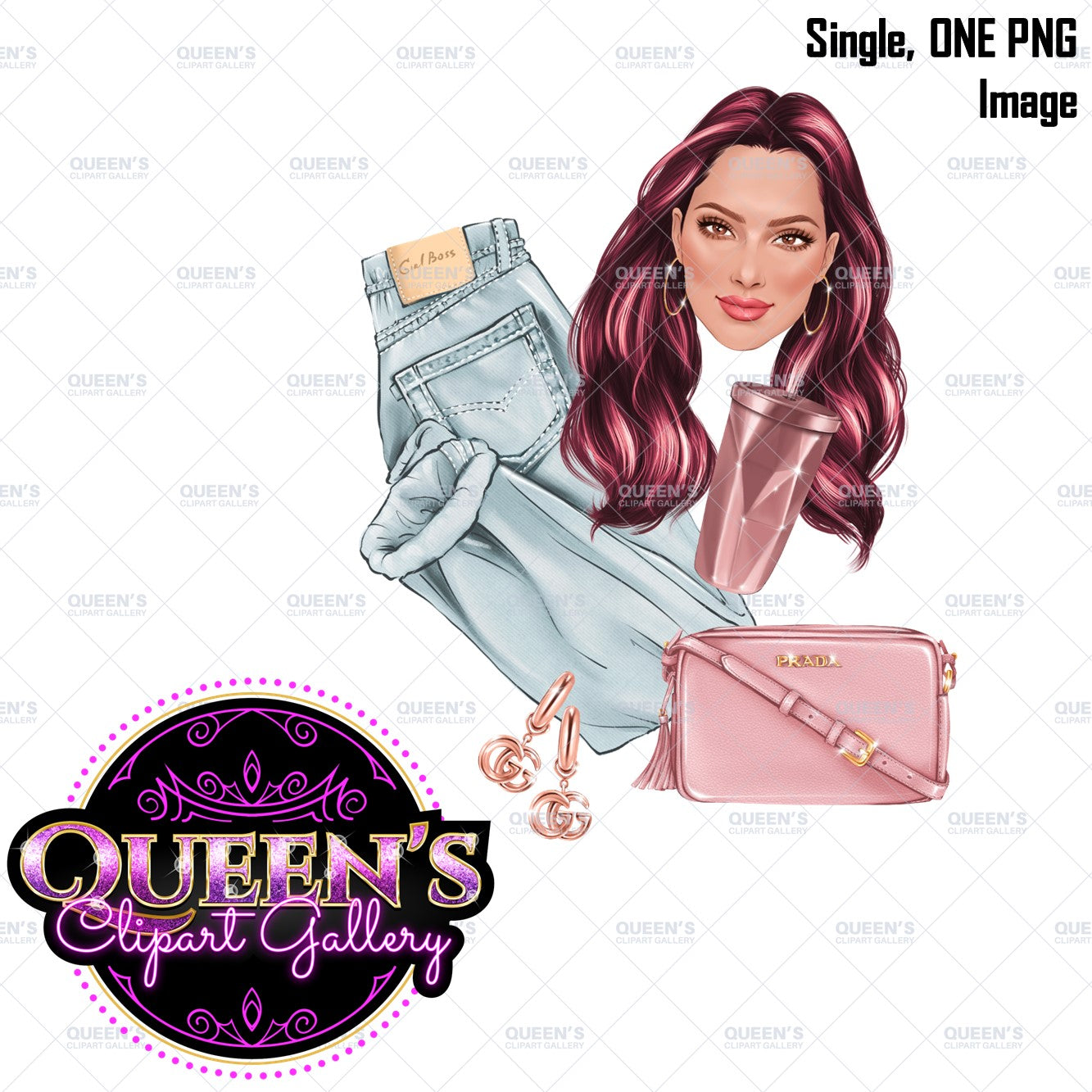 Fashion accessories clipart, Fashion Illustration, Fashion clipart, Fashion set clipart, Bag clipart, Sneakers clipart, Face clipart, Face
