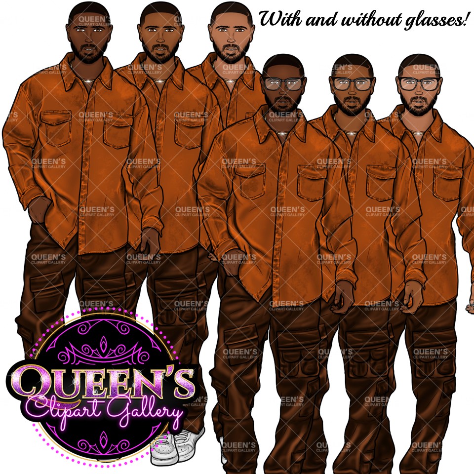 Man clipart, Handsome man clipart, Boyfriend clipart, Casual man clipart, Male clipart, African American man clipart, Black man clipart
