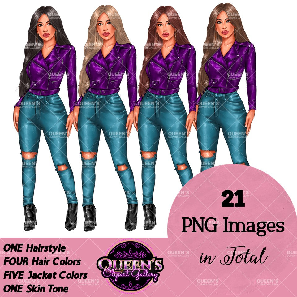 Curvy Denim Girl, Jeans Girl Clipart, Curvy girl, Woman clipart, Fashion girl clipart, Girl boss clipart, Fashion woman, Fashion illustration