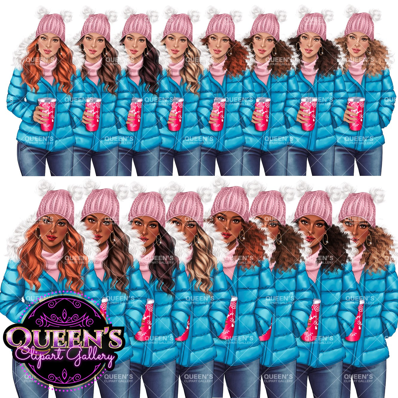 Denim jeans girl, Jeans girl clipart, Fashion illustration, Fashion girl clipart, Winter clipart, Coffee clipart, Girl with coffee clipart