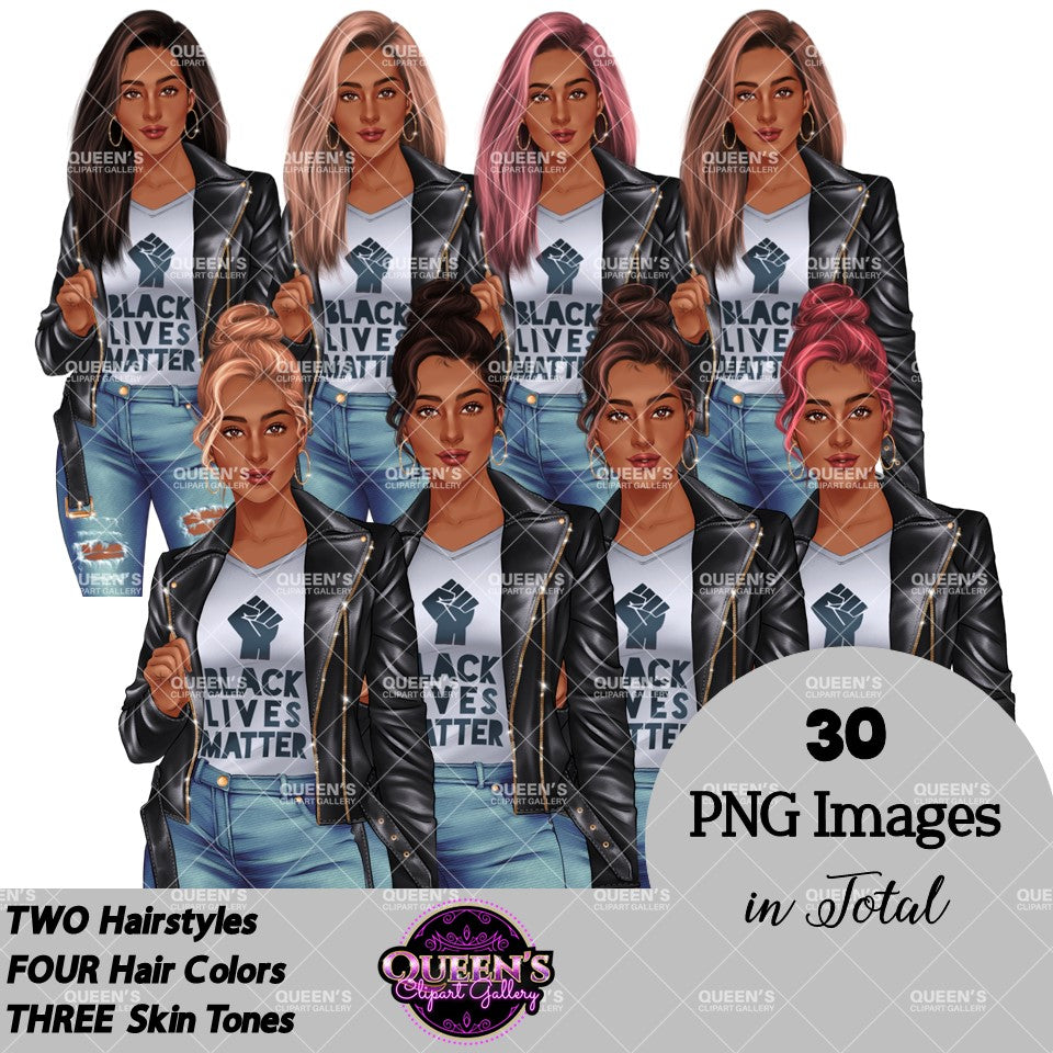 Black Lives Matter clipart, Denim jeans girl, Hands up clipart, BLM, Black lives, Juneteenth clipart, Girl Power, Fashion girl clipart