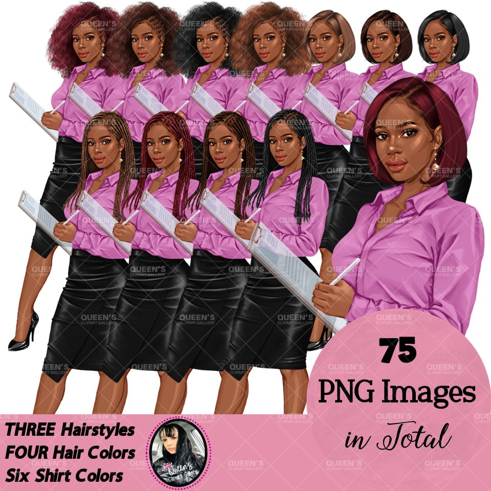Afro Teacher clipart, Teachers, Teaching clipart, Lady Boss clipart, Teacher clipart, Teacher's Day clipart, Fashion girl, Boss Woman clipart