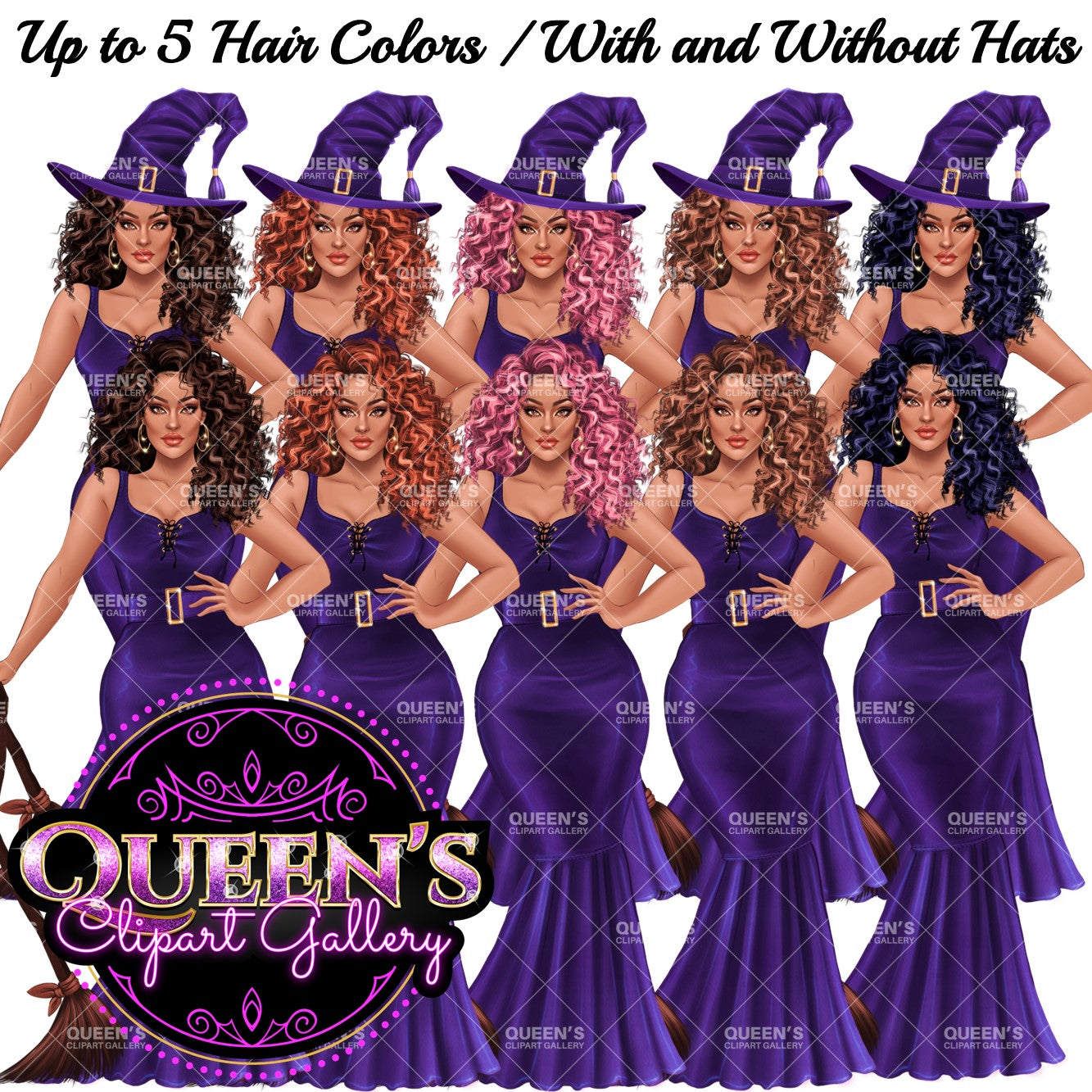 Witch, Halloween clipart, Witch clipart, Halloween, Witchy art, Afro girl, Black woman clipart, Fashion girl clipart, Fashion illustration