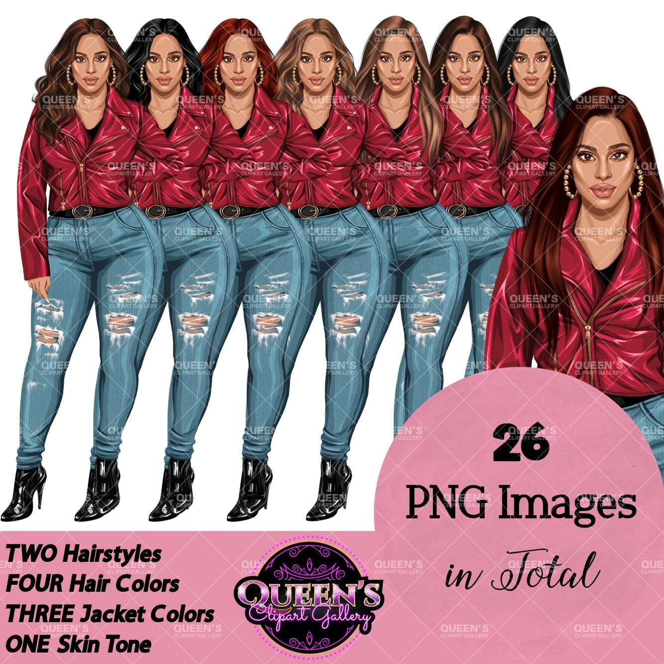 Denim girl clipart, Fashion girl clipart, Jeans girl clipart, Fashion illustration, Curvy girl clipart, Afro girl, African American woman