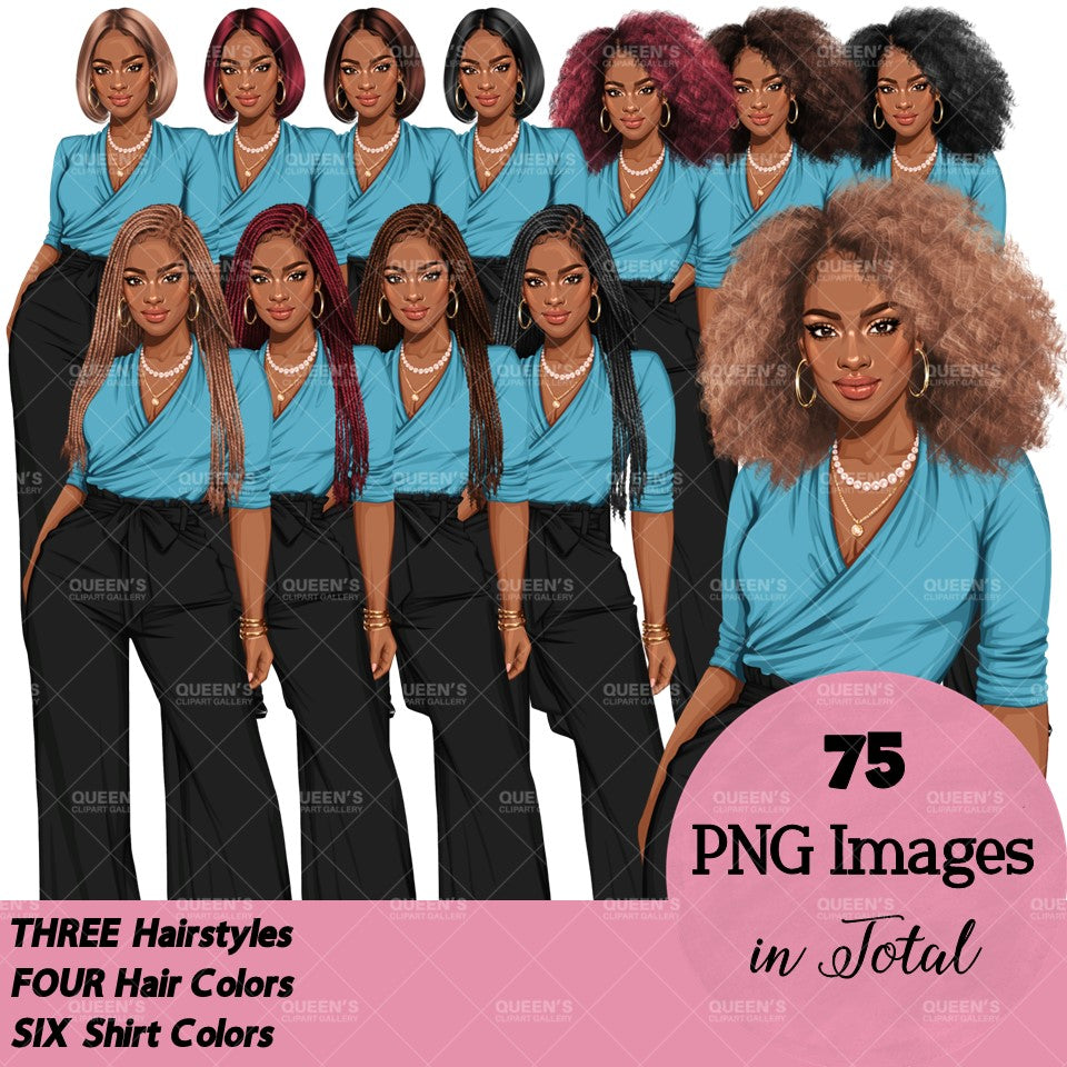 Afro Boss lady, Business Lady, Lady boss clipart, Boss babe, Fashion girl clipart, Business woman clipart, Fashion illustration, Afro girl