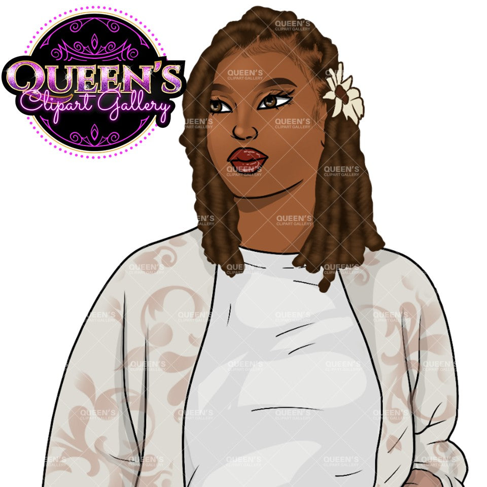 Curvy Denim Girl, Jeans Girl Clipart, Curvy girl clipart, Afro Woman clipart, Black girl magic, Fashion girl clipart, African American woman