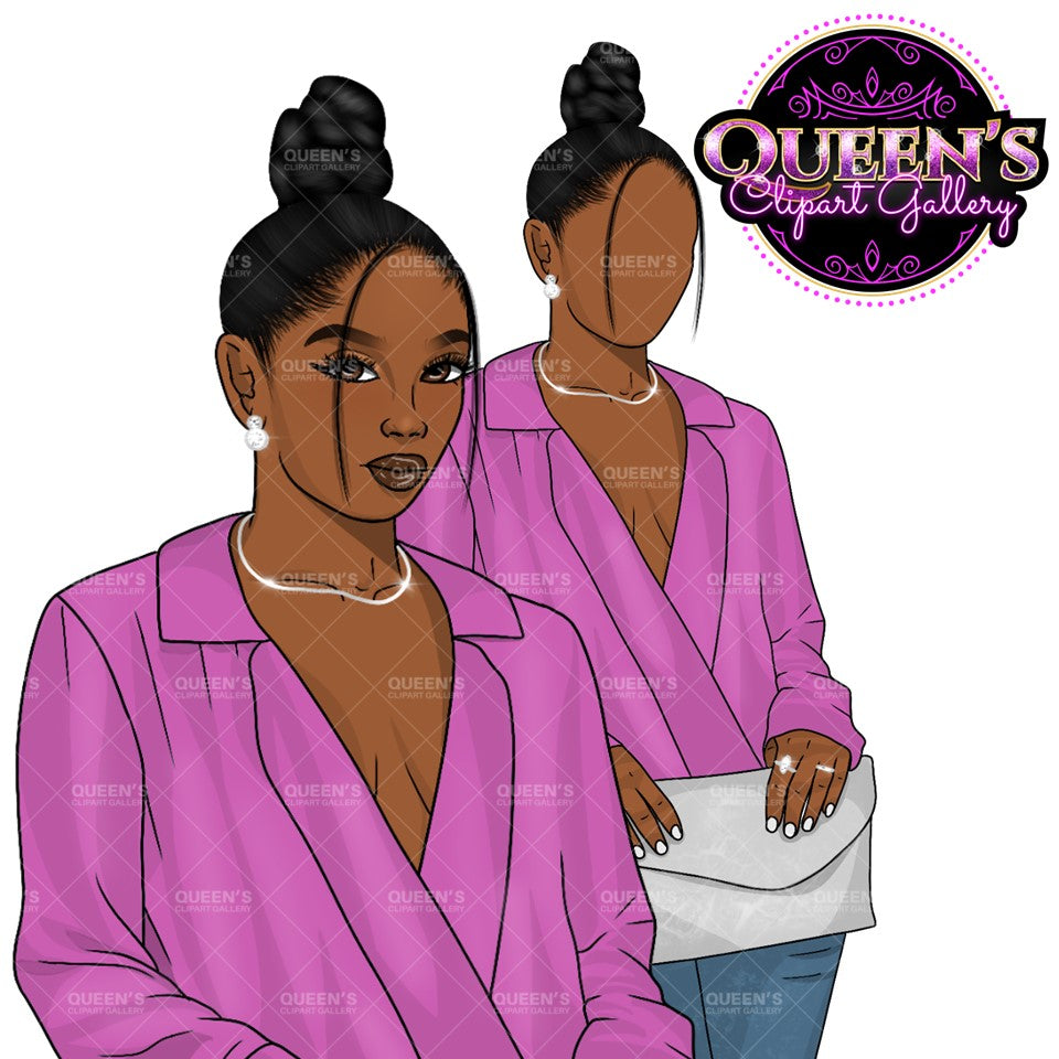 Denim Jeans girl, Afro girl clipart, Black woman clipart, Black girl magic, Fashion girl clipart, Jeans girl clipart, African Amercian woman