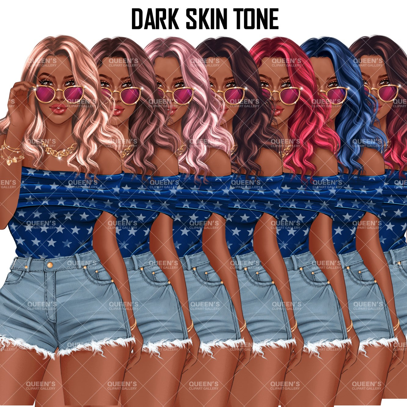 Summer girl clipart, Curvy denim girl, Short jeans girl clipart, Girl in shorts, Woman clipart, Fashion girl clipart, Girl boss, Fashion woman
