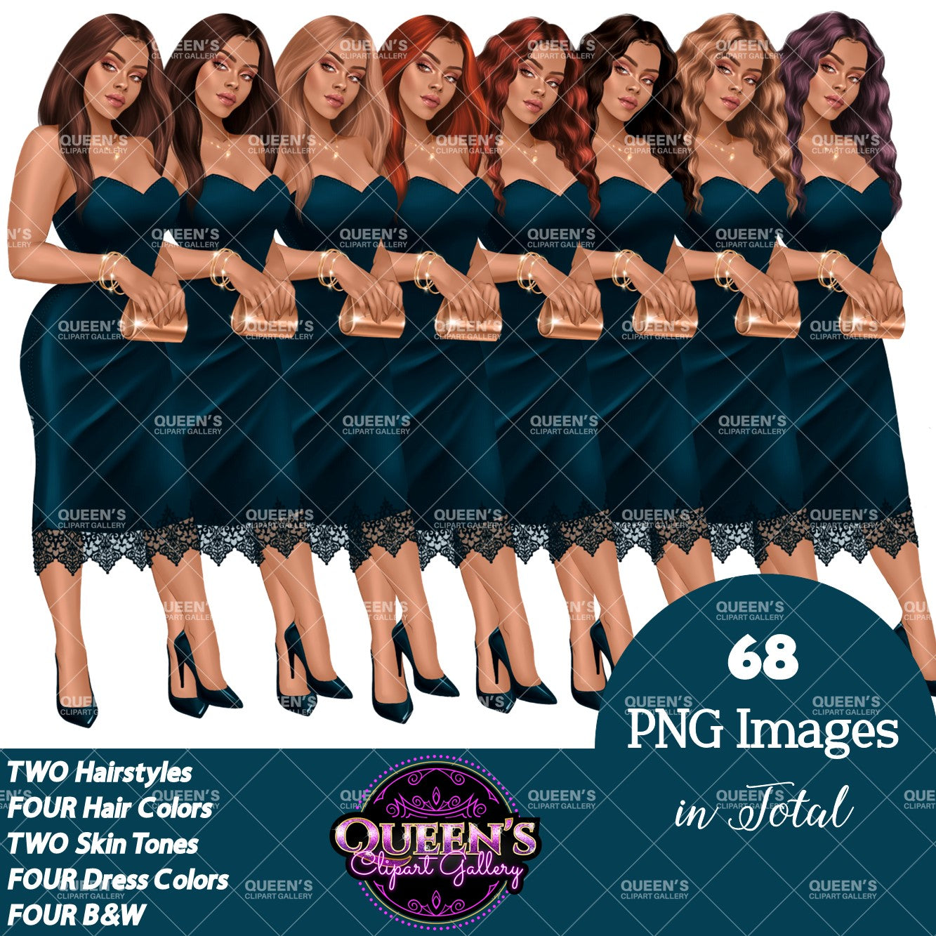 Woman in Red Dress, Lady boss, Woman clipart, Fashion girl clipart, Fashion illustration clipart, Curvy girl, Woman in dress, Fashion woman