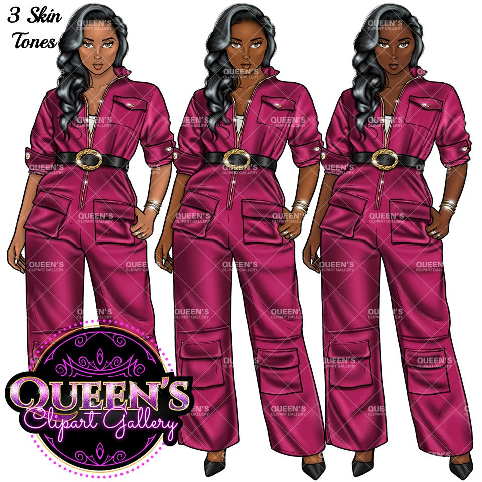 Denim girl clipart, Woman in Bodysuit, Fashion girl clipart, Black girl magic, African American woman clipart, Afro girl clipart Curvy girl
