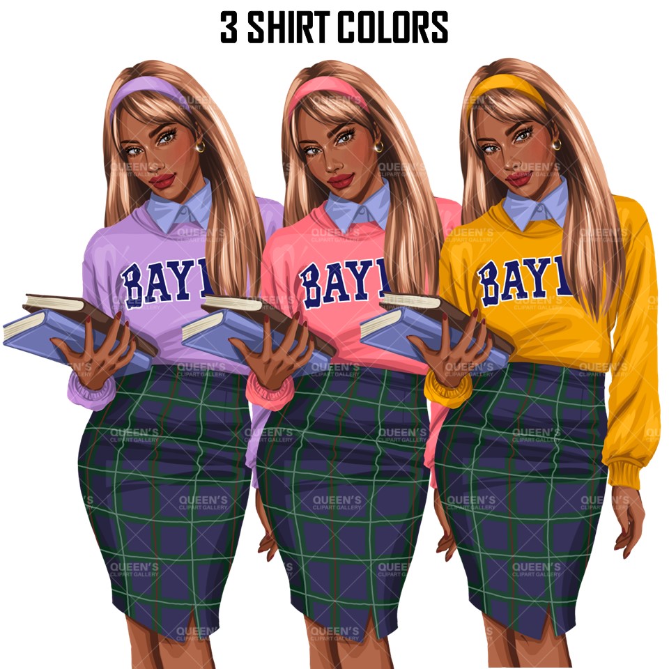 School girl clipart, Fashion girl clipart, Fashion illustration clipart, High school student clipart, Teenager clipart, Woman clipart, Curvy girl png, Girl boss, Planner girl