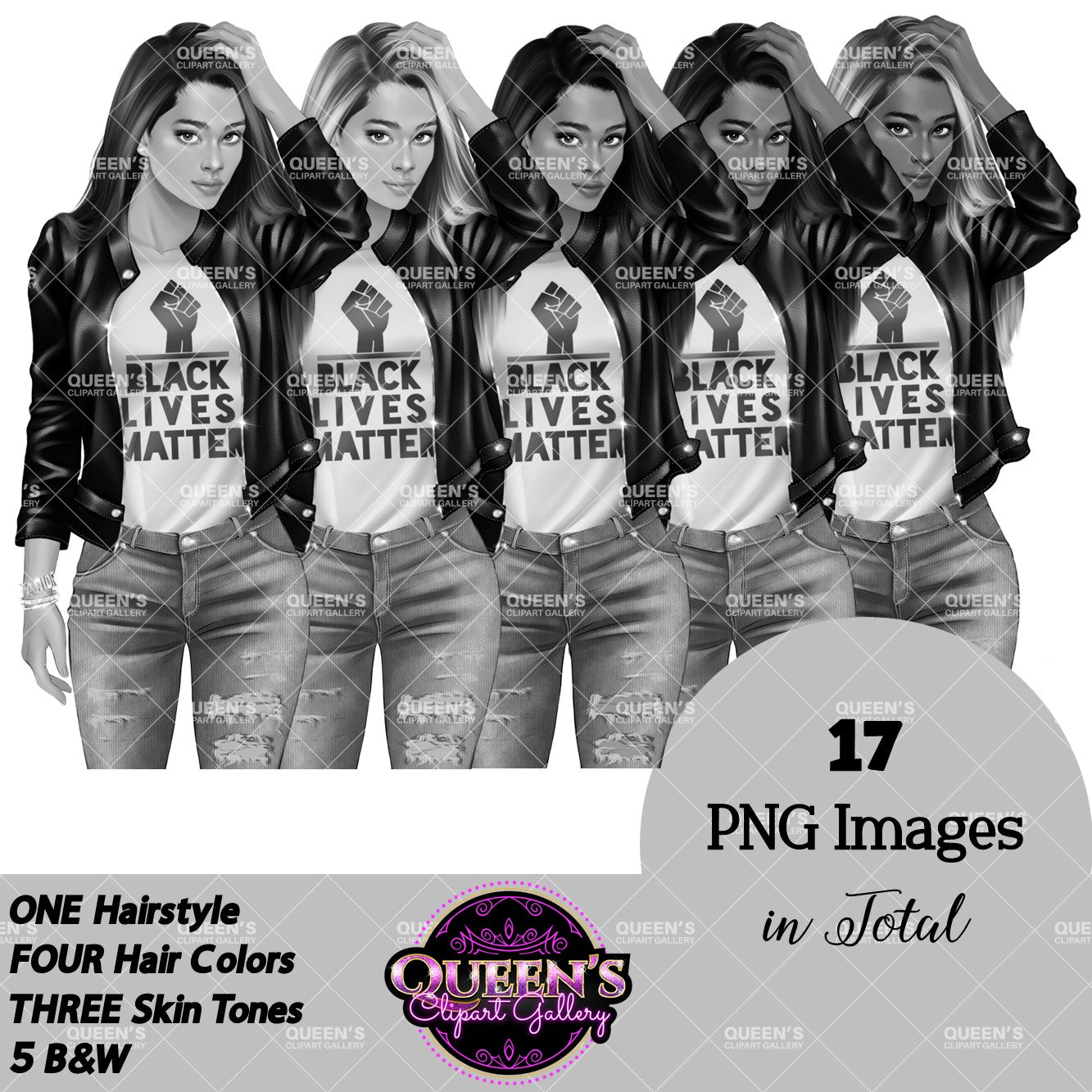 Black Lives Matter clipart, Power girl clipart, Hands up clipart, BLM, Black lives, Juneteenth clipart, Girl Power, Fashion girl clipart, Denim jeans girl
