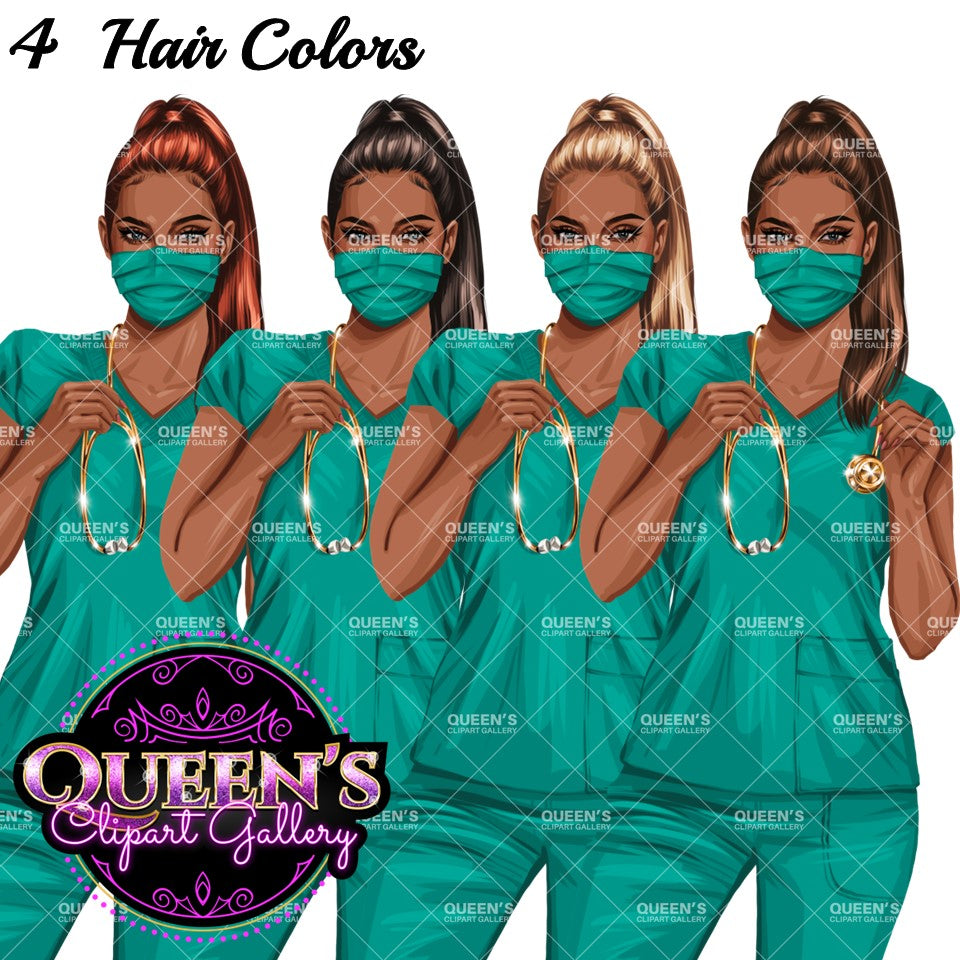 HealthCare Clipart, Nurse Clipart PNG, Doctor Nurse Clipart, Fashion Nurse Doll, Fashion Illustration, Medical Clipart, Medical Worker
