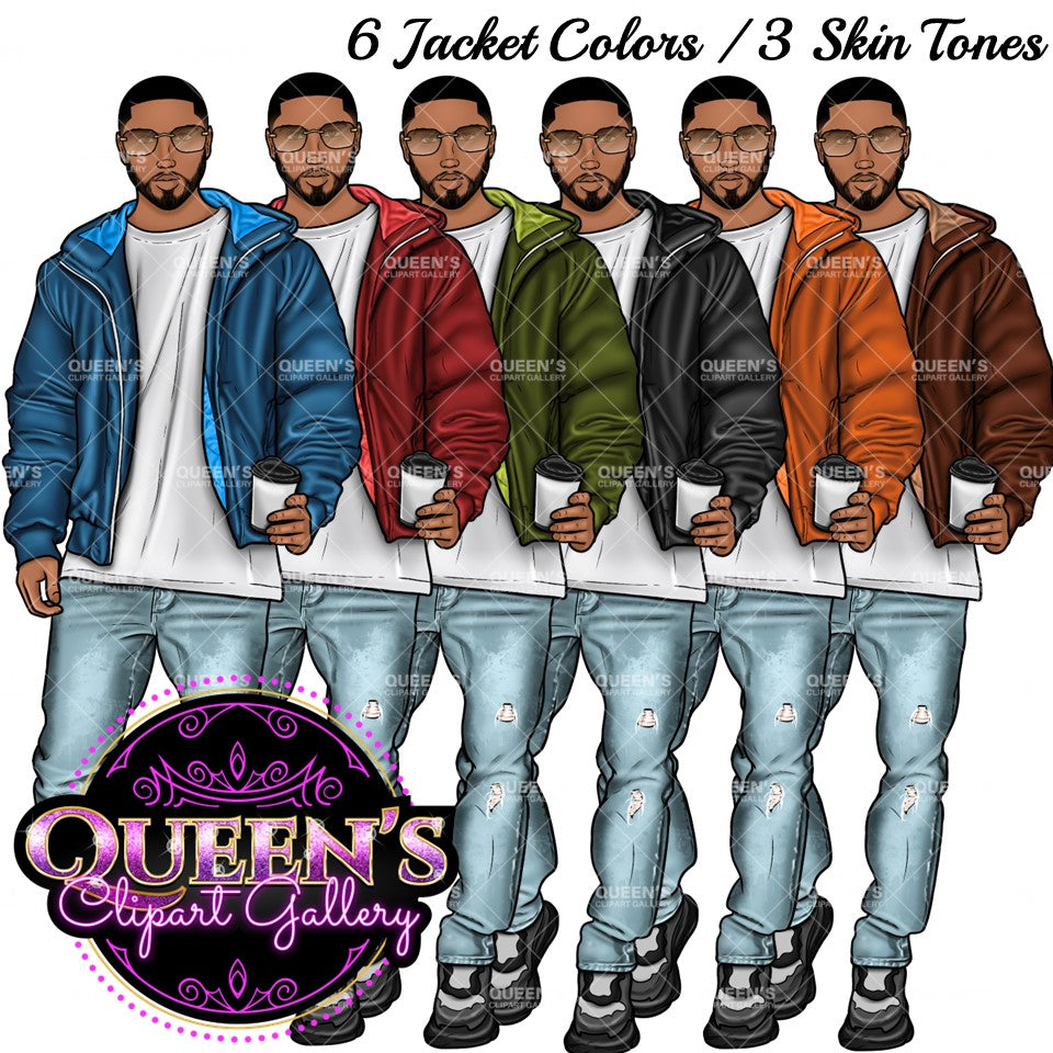 Man clipart, Handsome man clipart, Boyfriend clipart, Casual man clipart, Male clipart, African American man clipart, Black man clipart