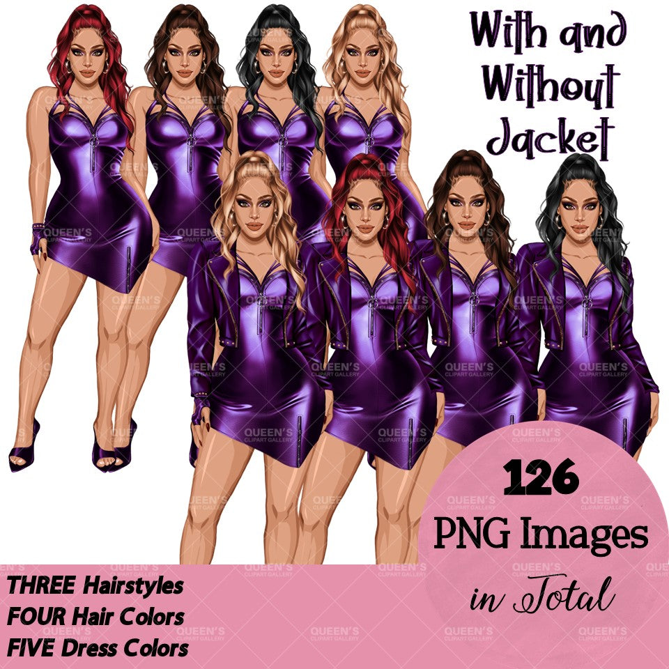 Woman in leather dress, Girl boss, Lady boss, Woman clipart png, Fashion girl clipart, Fashion illustration clipart, Curvy girl clipart