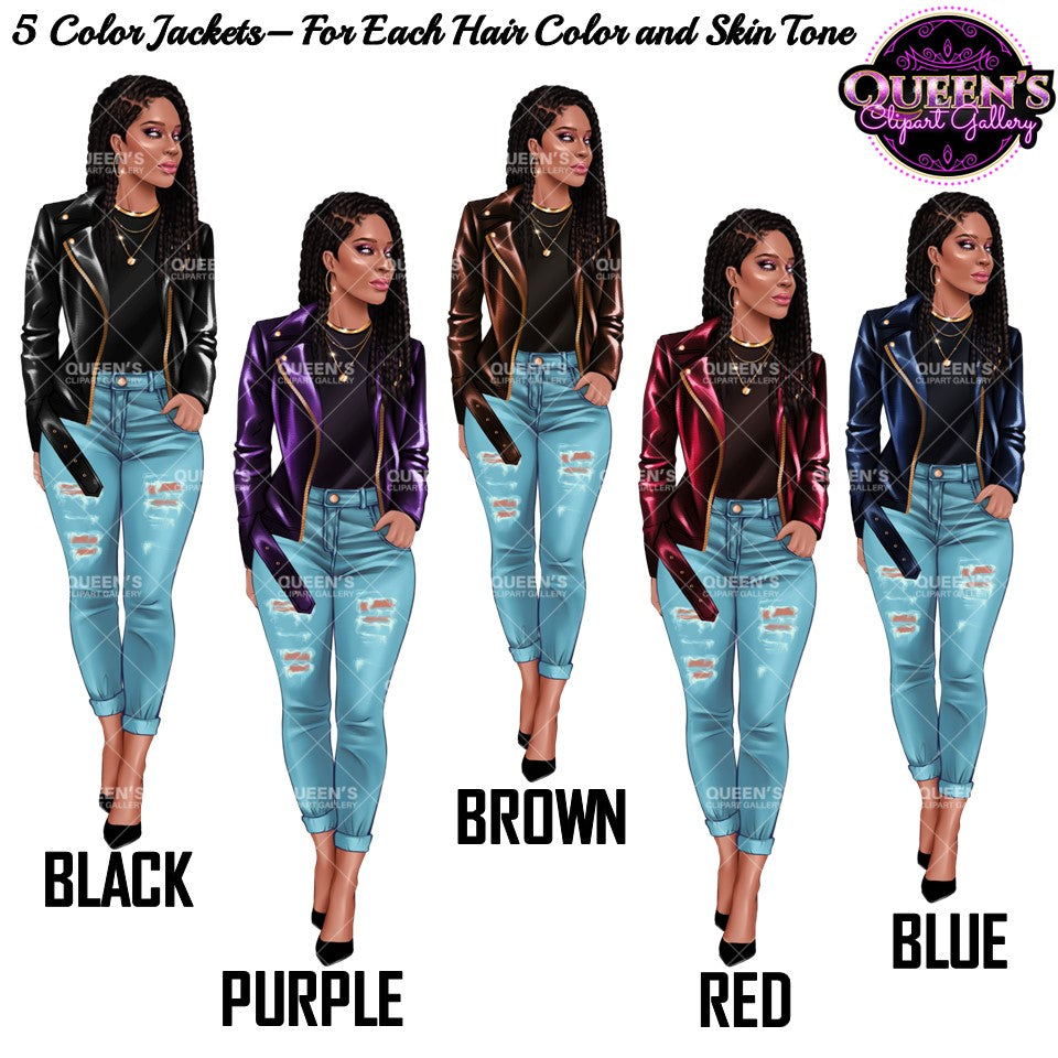 Denim girl clipart, Curvy girl clipart, Fashion girl clipart, Jeans Girl Clipart, African American clipart, Afro girl, Black girl magic