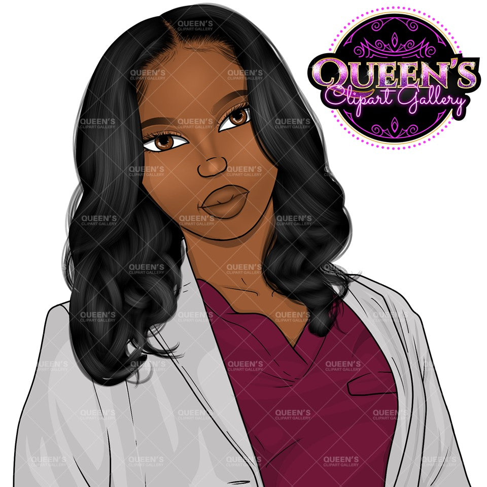 Doctor Nurse Clipart, Fashion Nurse Doll, Fashion Illustration, Medical Clipart, Medical Worker, HealthCare Clipart, Nurse Clipart PNG