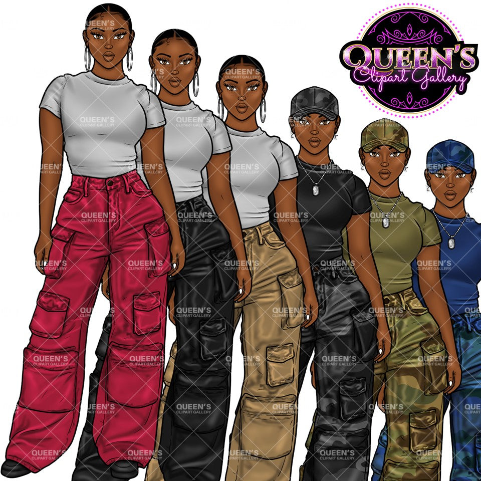 Army Clipart, Afro Military Woman Clipart, Fashion Girl Clipart, Veteran Day Clipart, Afro Female Troops, Memorial Day, Veteran, Soldier