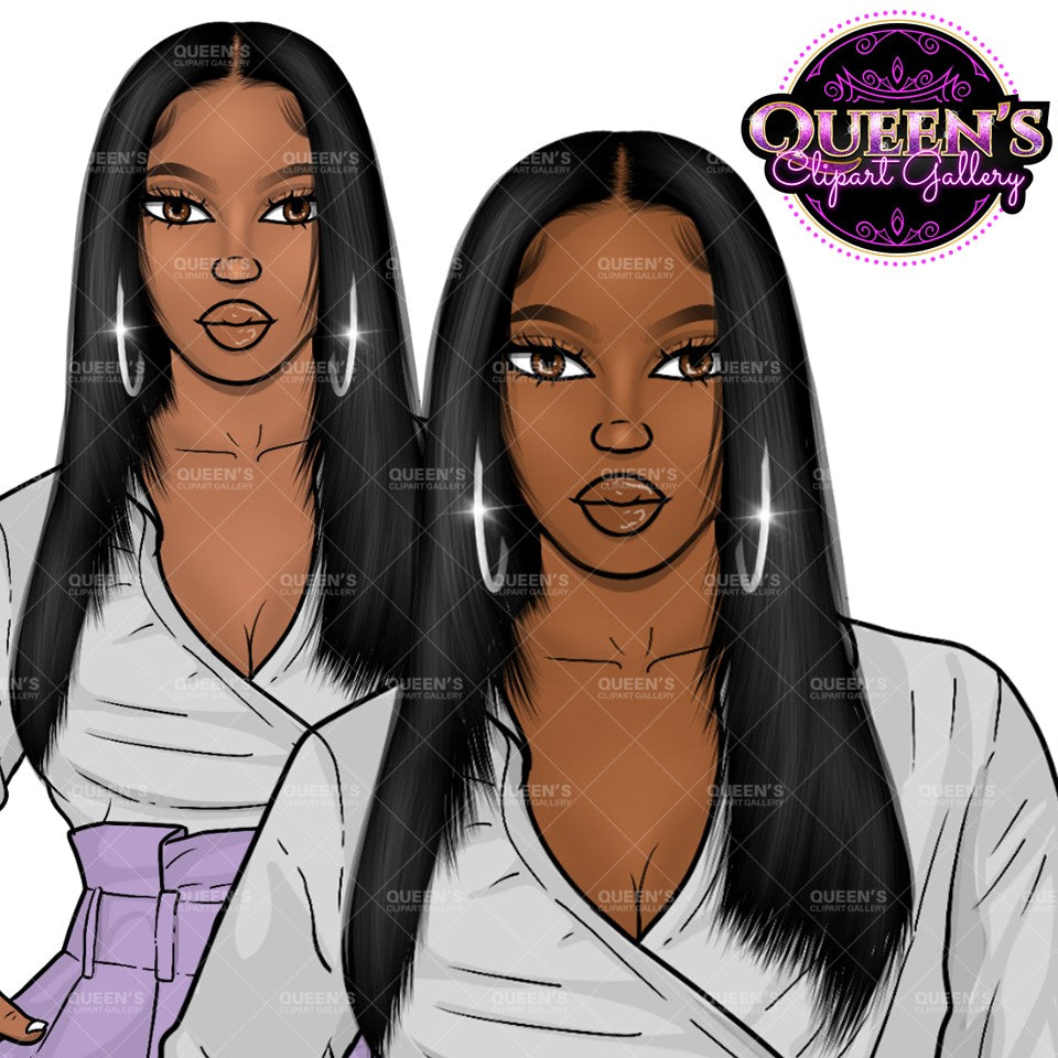 Afro girl clipart, Fashion girl clipart, Black woman clipart, Black girl magic, Fashion girl clipart, Girl boss clipart, Black girl, Curvy