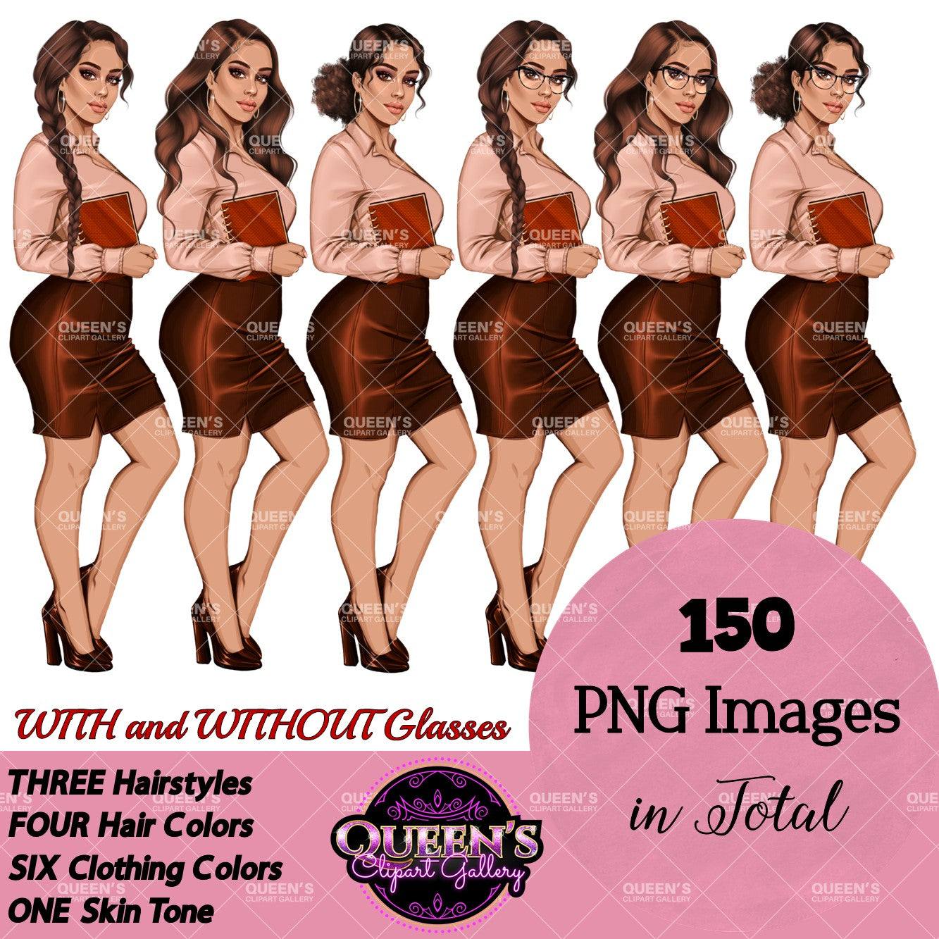 Business planner clipart, Lady boss clipart, Afro girl clipart, Fashion girl clipart, Teacher clipart, Black girl magic, Business woman