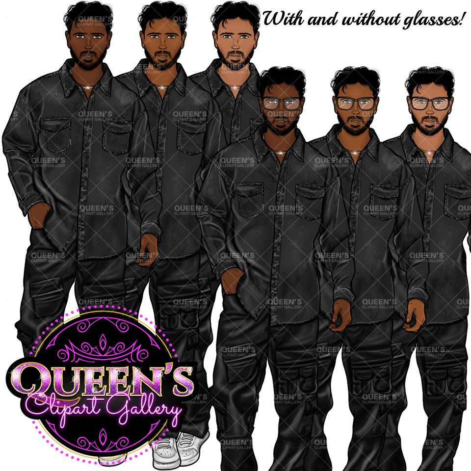 Man clipart, Handsome man clipart, Boyfriend clipart, Casual man clipart, Male clipart, African American man clipart, Black man clipart
