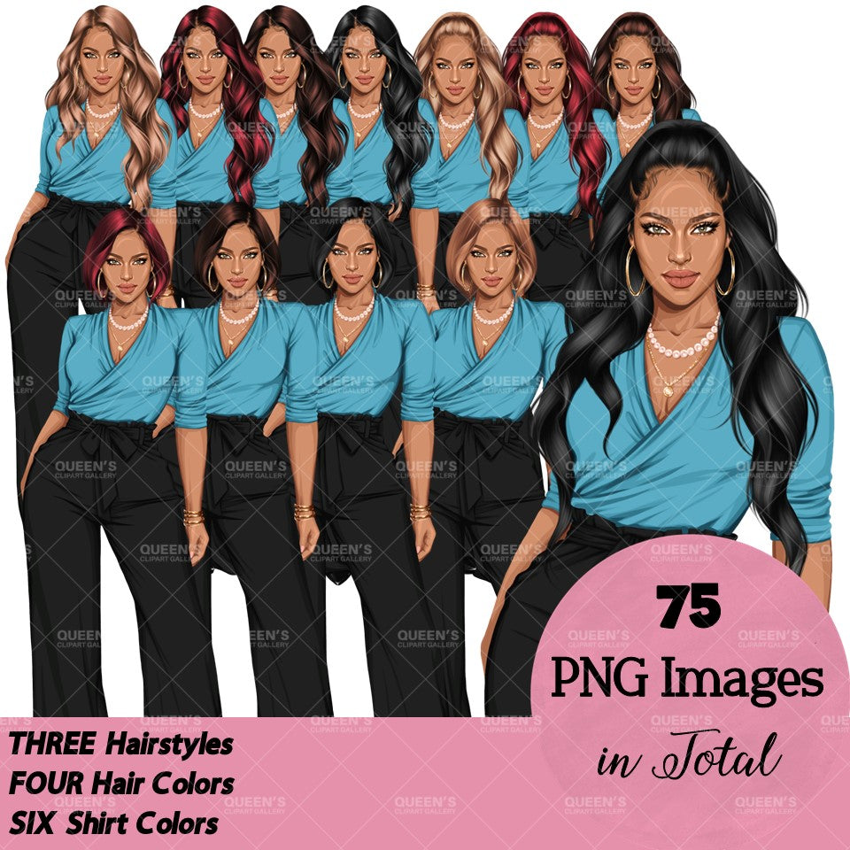 Afro Boss lady, Business Lady, Lady boss clipart, Boss babe, Fashion girl clipart, Business woman clipart, Fashion illustration, Afro girl
