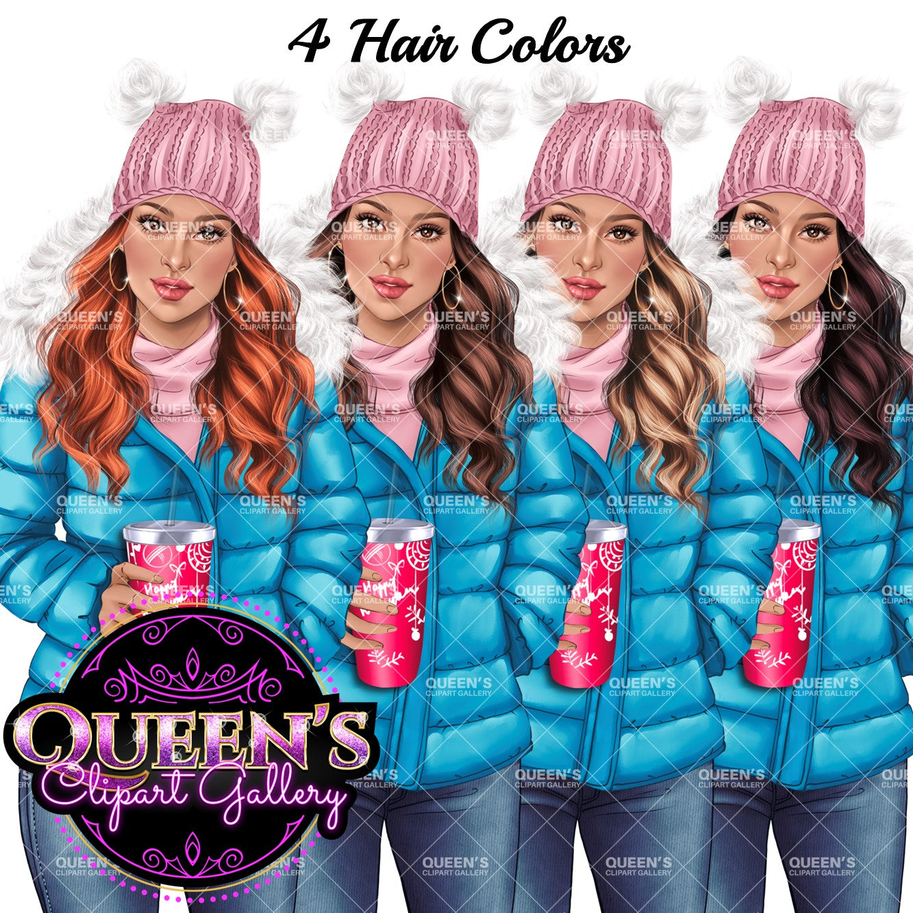 Denim jeans girl, Jeans girl clipart, Fashion illustration, Fashion girl clipart, Winter clipart, Coffee clipart, Girl with coffee clipart
