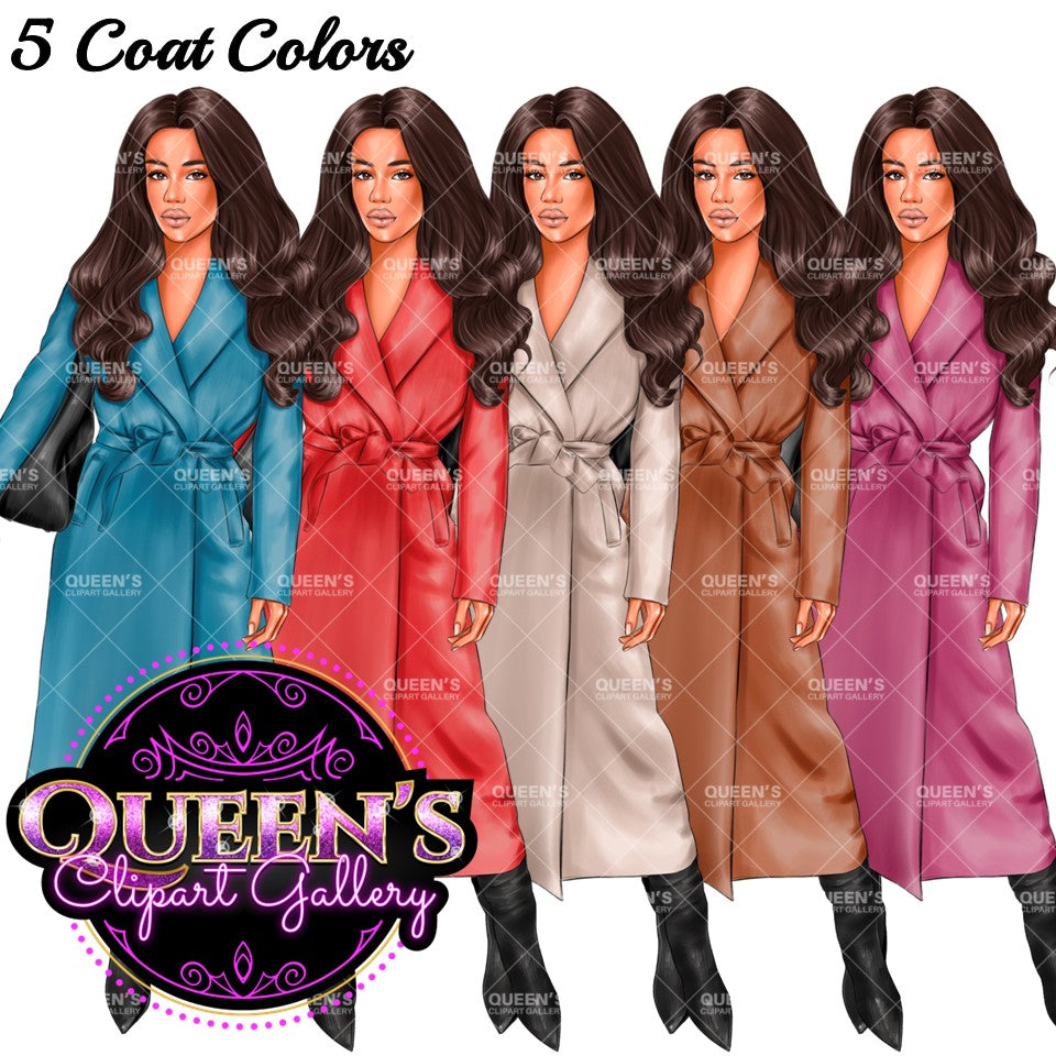 Woman in coat clipart, Fall clipart, Fashion girl clipart, Fashion illustration, Lady boss clipart, Girl boss clipart, Woman clipart, Curvy