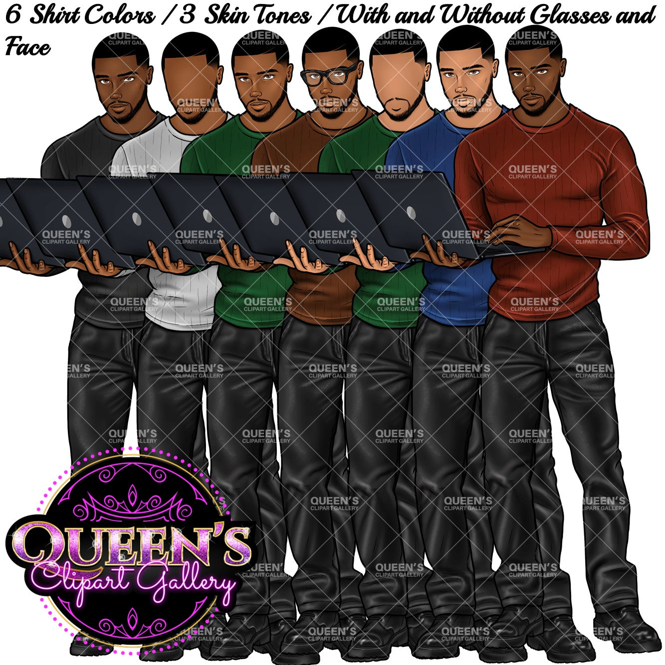 Man clipart, Handsome man clipart, Boyfriend clipart, Casual man clipart, Male clipart, African American man clipart, Black man clipart