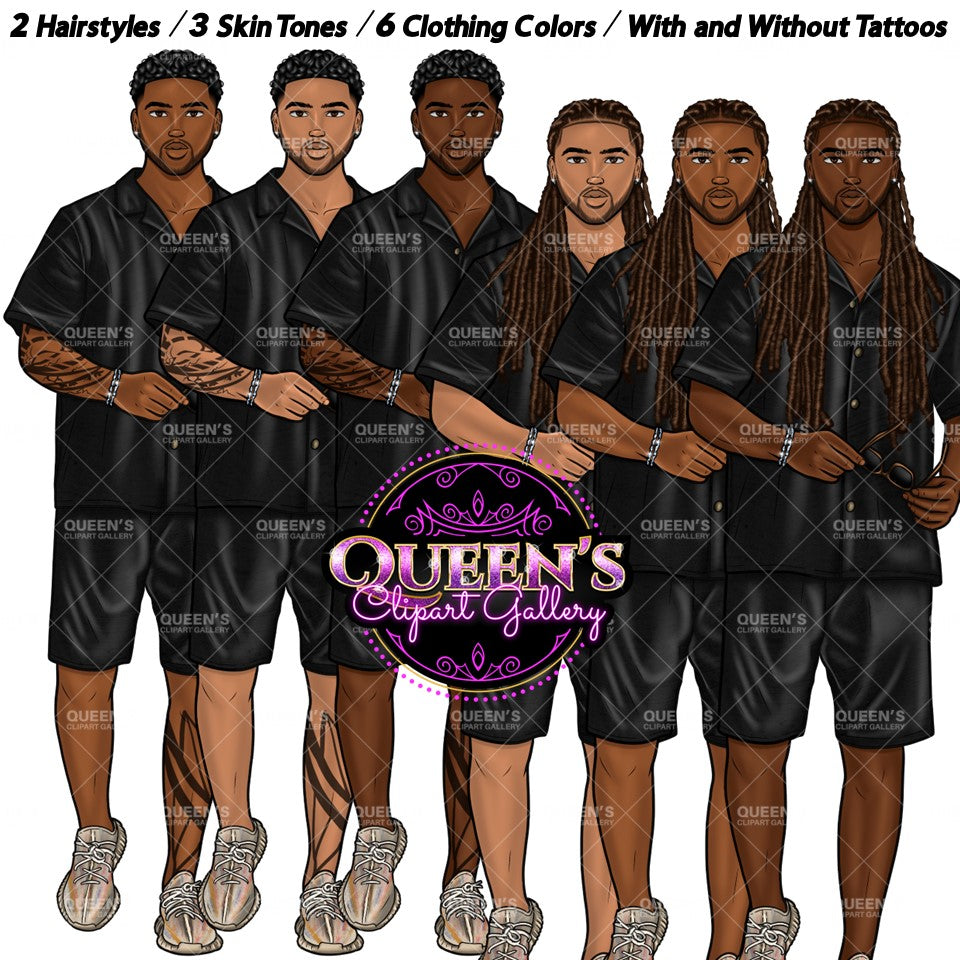 Black man clipart, Man in Braids, Handsome man clipart, Boyfriend clipart, Casual man clipart, Male clipart, African American man clipart