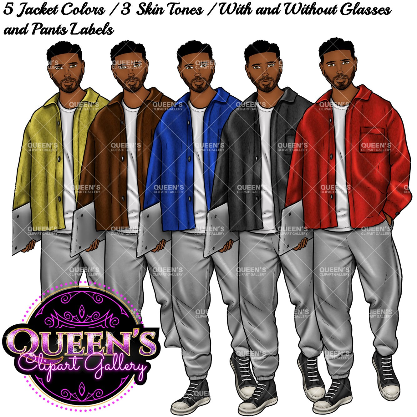 Man clipart, Handsome man clipart, Boyfriend clipart, Casual man clipart, Male clipart, African American man clipart, Black man clipart