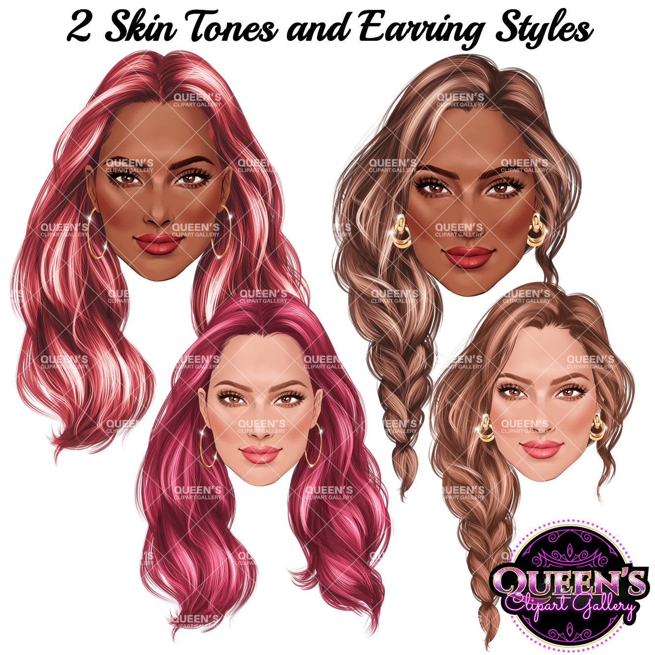 Woman face clipart, Hairstyles clipart, Face clipart, Face chart, Beauty clipart, Fashion clipart, Fashion girl clipart, Fashion PNG, Face
