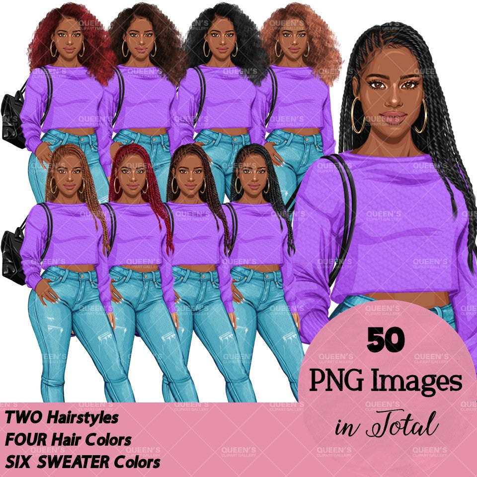 Denim jeans Afro girl, Afro girl clipart, Teenager clipart, Fashion girl clipart, Fashion illustration, Teen Afro girl, Denim Girl Clipart