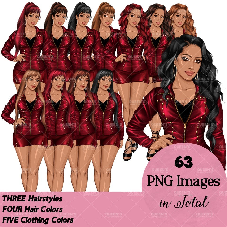 Women in leather clothes, Black girl magic, African American woman, Girl boss, Lady boss, Woman clipart png, Fashion girl clipart, Fashion illustration clipart, Curvy girl clipart