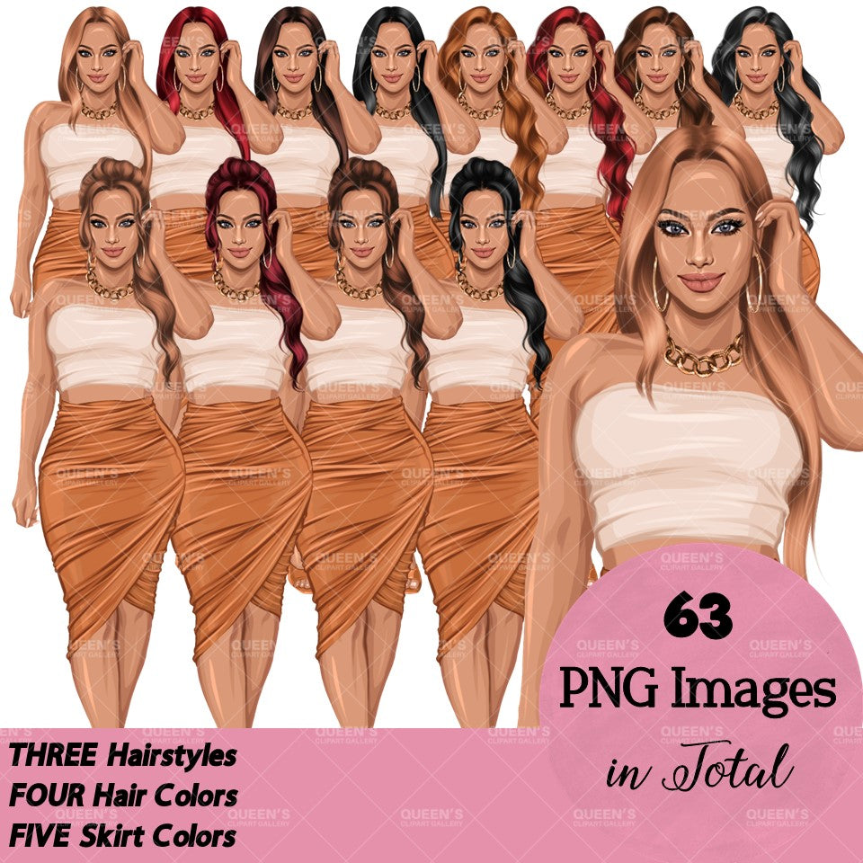 Black girl PNG, African American woman, Afro girl, Summer clipart, Woman in skirt, Fashion girl clipart, White woman, Summer girl clipart, Beach time, Fashion illustration