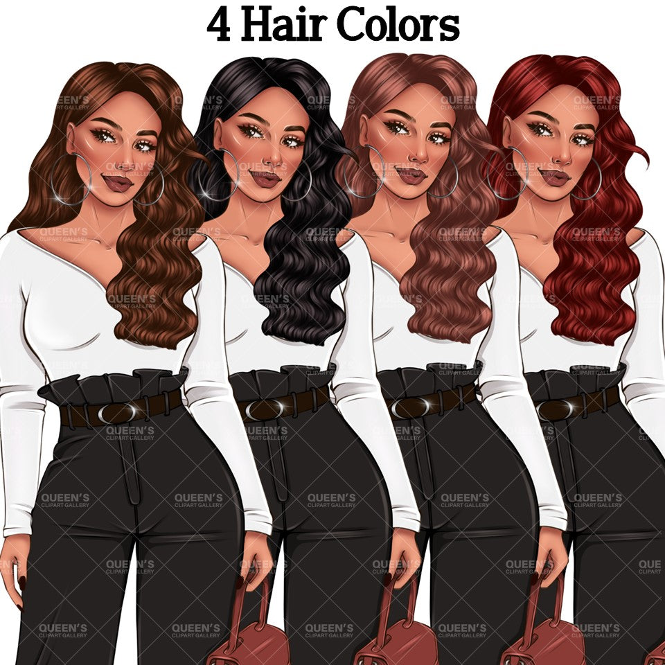 Black girl magic PNG, Afro girl clipart, Fashion girl clipart, Black woman clipart, Boss lady, Curvy girl clipart, African American woman