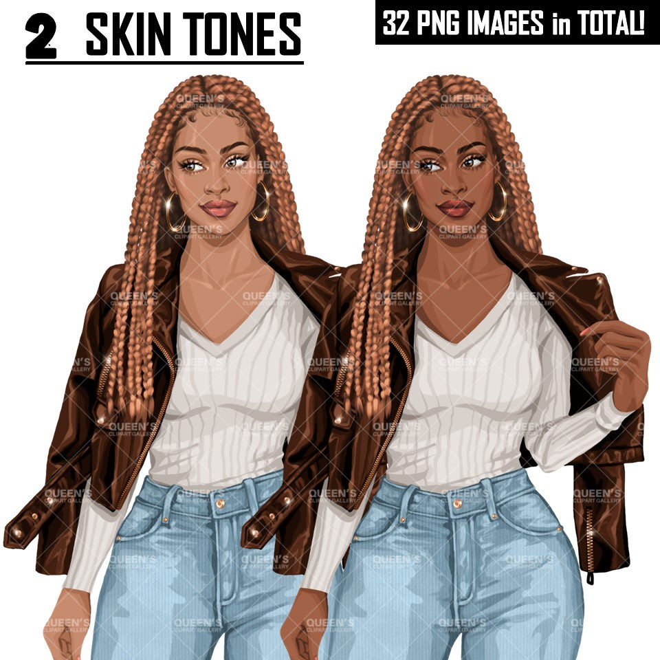 Afro Girl Clipart, Black Girl Magic, Denim Girl Clipart, Black Girl Clipart, Black Woman Clipart, African American Clipart, Fashion Girl