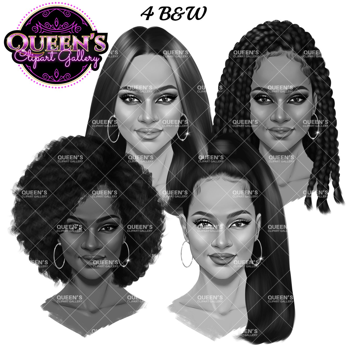 Woman Face, Afro Face Clipart, Face Clipart, Hairstyles, African American Woman Face Clipart, Black Girl Magic, Fashion Girl, Head Clipart