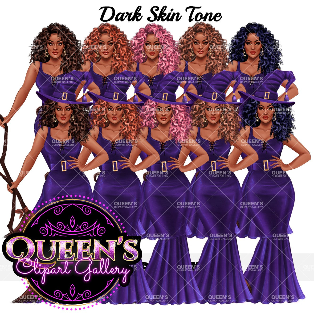 Witch, Halloween clipart, Witch clipart, Halloween, Witchy art, Afro girl, Black woman clipart, Fashion girl clipart, Fashion illustration