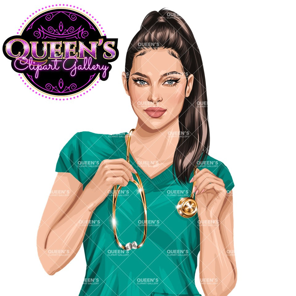 HealthCare Clipart, Nurse Clipart PNG, Doctor Nurse Clipart, Fashion Nurse Doll, Fashion Illustration, Medical Clipart, Medical Worker